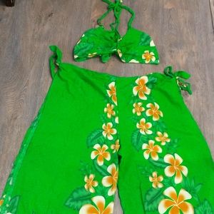 Bra top and long sarong pant set